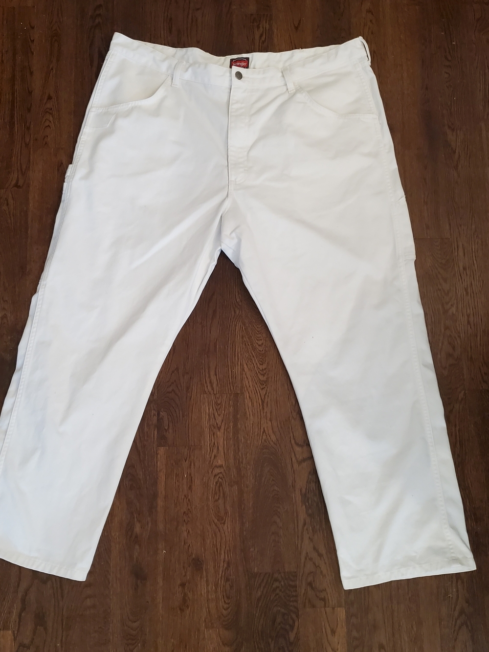 Wrangler Workwear Mens White Carpenter Pants Denim Utility Work Jeans 42x29